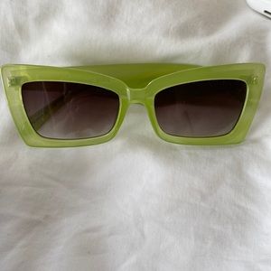 Urban outfitters rectangle cat eye sunglasses in light green, new without tags